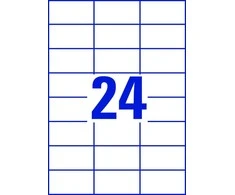 Lipnios etiketės Avery Zweckform, A4, 70x37mm, 24 etiketės lape, be rėmelio, 100 lapų, baltos spalvos