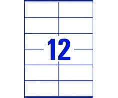 Lipnios etiketės Avery Zweckform, A4, 105x48mm, 12 etikėčių lape, be rėmelio, 100 lapų, baltos spalvos spalvos
