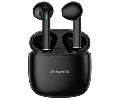 Bluetooth 5.3 TWS ausinės + AWEI Docking Station (T26Pro) juodos spalvos