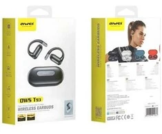 AWEI Bluetooth 5.4 ausinės OWS T93+ docking station baltos spalvos