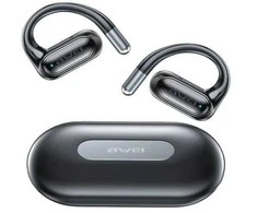 AWEI Bluetooth 5.4 ausinės OWS T93+ docking station juodos spalvos