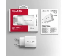 AXAGON ACU-QC18W sieninis įkroviklis 1x QC3.0/AFC/FCP/SMART, 18W, baltas
