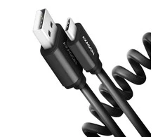 Axagon Data and charging USB 2.0 kabelio ilgis 1.1 m. 3A. Juodas twisted.