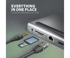 „Axagon“ kelių prievadų USB-C 5Gbps trigubas 4K ekrano šakotuvas HMC-4KX3