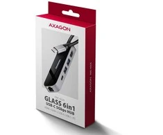 AXAGON HMC-6GLN 2x USB-A 5Gbps, 1x USB-C 5Gbps, 4K/60Hz HDMI, RJ-45, USB 3.2 Gen 1 šakotuvas, PD 100W, 20 cm USB-C laidas