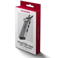 AXAGON HMC-H3A 3x USB-A (2x USB2.0, 1x USB3.0) + HDMI 4K 30Hz, 3.2 Gen 1 šakotuvas, metalinis, 15 cm USB-C laidas