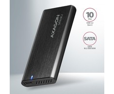 Kietasis diskas AXAGON išorinė USB-C 3.2 Gen 2 metalinė dėžutė M.2 SATA SSD diskams | EEM2-SBC