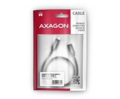 Axagon duomenų ir įkrovimo USB 3.2 Gen 2 kabelio ilgis 2 m. PD 100W, 5A, 4K HD vaizdo įrašas. Juodas pynė.