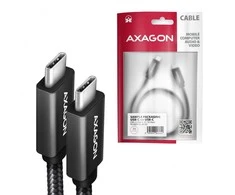 Kabelis AXAGON BUCM32-CM10AB USB-C < > USB-C 3.2 Gen 2/PD 100W/5A/4K HD/ALU/Juodas pintas/1m