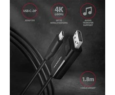 AXAGON Aktyvus kabelis | USB-C prie DisplayPort | 1,8 m