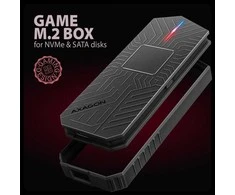 „AXAGON USB-C 10Gbps“ – M.2 NVMe ir SATA SSD GAME M.2 dėžutė | EEM2-GAM