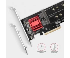 Axagon PCEM2-ND PCIE 2X NVME M.2 CONTROLLERPCI-Express x8 vidinis valdiklis, skirtas dviejų NVMe M.2 SSD diskų prijungimui prie kompiuterio. Palaiko pagrindines plokštes be PCIe Bifurcation.
