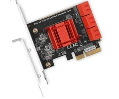 Axagon Šešių kanalų SATA III PCI-Express valdiklis su šešiais vidiniais SATA jungtys. Standartinis ir žemas profilis.