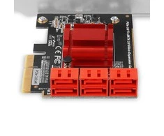 Axagon Šešių kanalų SATA III PCI-Express valdiklis su šešiais vidiniais SATA jungtys. Standartinis ir žemas profilis.