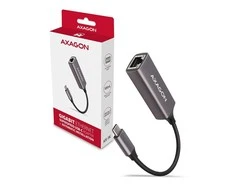 AXAGON ADE-TRC Type-C USB3.2 Gen 1 - Gigabit Ethernet 10/100/1000 Adapteriai, metalas, titan pilkas