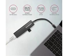 „Axagon HMC-GL3A SuperSpeed USB-C“ šakotuvas + gigabito LAN jungtis