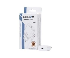 Beline Laidinis įkroviklis 1x USB-C 30W + kabelis USB-C baltos spalvos PD 3.0 BLNCW30C GaN