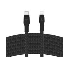 Belkin CAA011bt3MBK BOOST CHARGE™ USB-C LTG silikoninis pintas 3 m juodas
