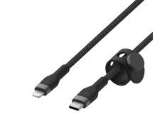 Belkin CAA011bt3MBK BOOST CHARGE™ USB-C LTG silikoninis pintas 3 m juodas