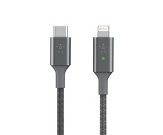 Belkin Smart LED kabelis pilkas 1,2 m USB-C / Lightning CAA006bt04GR
