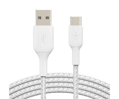 USB kabelis Belkin Boost Charge Braided USB-A to USB-C 1.0m baltas