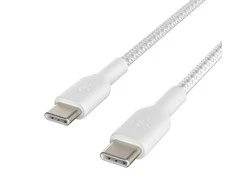 BELKIN BRAIDED USB-C TO USB-C CABLE,1M, Baltas