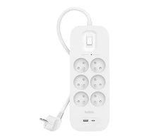 Belkin 650J, 6 lizdai, 1xUSB-A, 1xUSB-C, 2m
