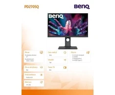 Monitorius BENQ PD2705Q, 27", IPS, 2560 x 1440, 5 ms, 60 Hz