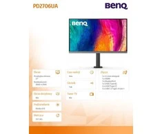 BENQ PD2706UA 27 colių 4k monitorius su ERGO ARM 350 cd/m2 5ms HDMI DP USB C PD90W šakotuvu USB Pivot garsiakalbiais