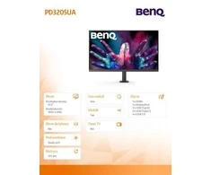 BENQ PD3205UA 32 colių 4K IPS 16:9 3840x2160 DesignVue dizaino monitorius su Ergo stovu HDMI DP mini DP USB3.1 Hub