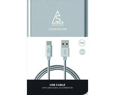 USB kabelis BlueLounge USB-A - USB-C 1 m Sidabrinis (613362)