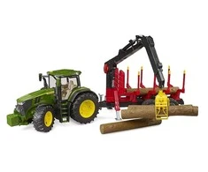 Komplektas Bruder John Deere 7R 350 su miško priekaba