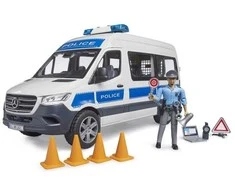 Bruder Mercedes-Benz policijos sprinter rinkinys su figūra ir šviesos/garso moduliu