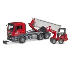 BRUDER 1:16 MAN TGS suknvežimis su konteineriu ir krautuvu, 03767
