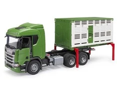 Bruder - Scania Super 560R Galvijų pervežimo sunkvežimis su 1 galviju (03548)