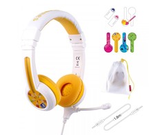 Laidinės ausinės vaikams BuddyPhones School+ geltonos spalvos
