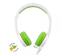 Buddyphones Ausinės vaikams 3+ 85dB su mikrofonu School+, žalia