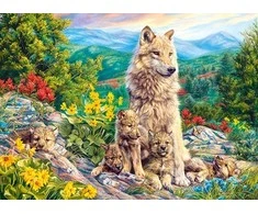 Castorland Dėlionė 200 vnt. - Vilkė su vilkiukais