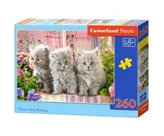 Castorland dėlionė THREE Pilkas KITTENS 260 det.