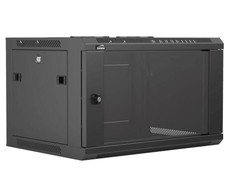 CAYMON 19" 6 vienetų rack spintelė - 450 mm (gylis), nuimama galinė panelė, juoda