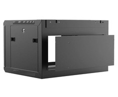 CAYMON 19" 6 vienetų rack spintelė - 450 mm (gylis), nuimama galinė panelė, juoda