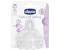 Chicco Natural Feeling Flow čiulptukas 6m Porridge 2 vnt