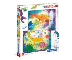 Clementoni Dėlionė 2x20 vnt. - Linksmi dinozaurai
