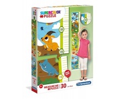Clementoni supercolor dėlionė - ūgio matuoklis "Cutie Animals 30pcs