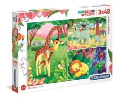 Clementoni Dėlionė 3x48 vnt. - Džiunglių draugai