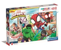 Clementoni Dėlionė 40 vnt. - Žmogus-voras (Spider-Man) ir jo nuostabūs draugai