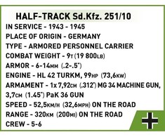 Cobi Pusiau vikšrinis šarvuotas transporteris Sd.Kfz.251, 500 konstravimo kaladėlių