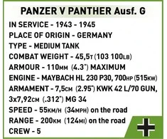 Cobi Konstravimo rinkinys Panzer V PANTHER Ausf.G Pudel, 1133 detalės