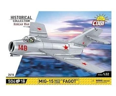 Code COBI 2416 istorinė kolekcija Korėjos karas Korėjos karo naikintuvas MIG-15 NATO KODAS "FAGOT" 504 kaladėlės