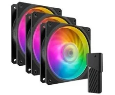 Procesoriaus Aušintuvų Rinkinys - Cooler Master Mobius 120P ARGB 3 Vnt. Juodas